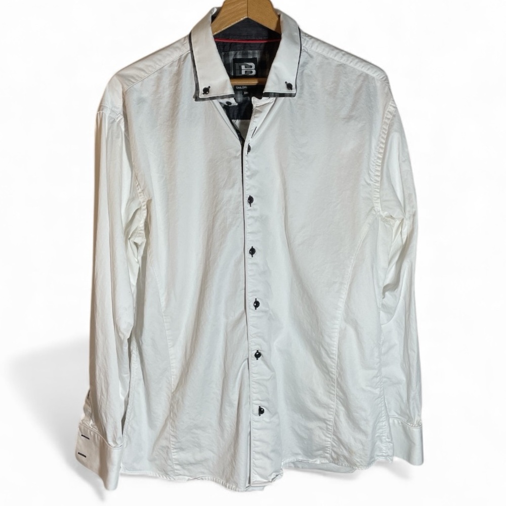 G7- Men's Large LG White Button Down Dress Shirt